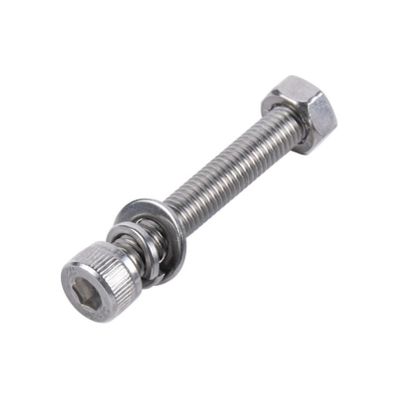 Tornillo Allen Milimétrico De Acero Inoxidable  M81.25 X 55/ Incluye Tuerca Arandela Plana Y Arandela Presión / Para Montajes De