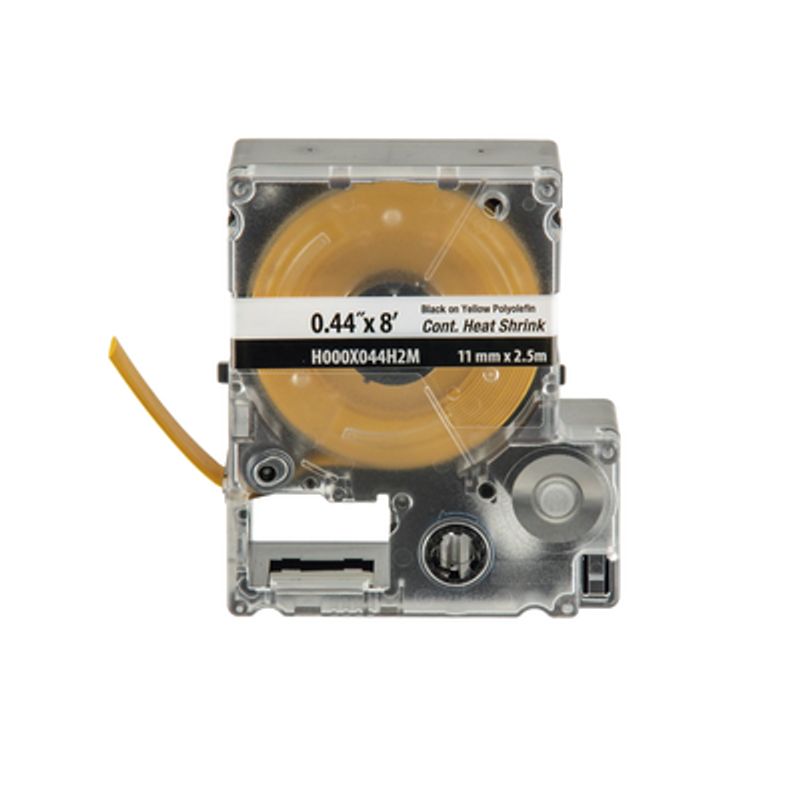 Casete De Etiquetas Continuas Termorretráctil  11.2 Mm. De Ancho X 2.4 M. De Largo. Poliolefina Amarilla