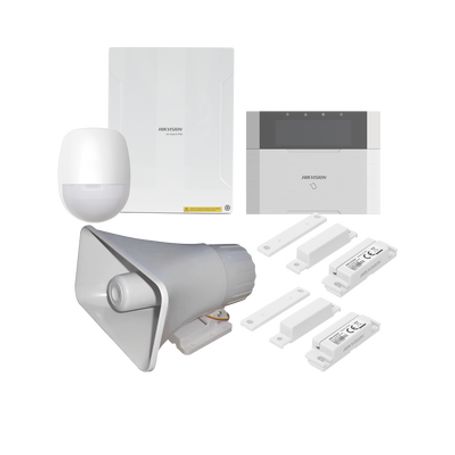 Kit Panel De Alarma  Ax Hybrid Pro / 1 Panel Hibrido / 1 Teclado Lcd / 1 Pir / 2 Contactos Magnéticos / 1 Sirena De 30 Watts