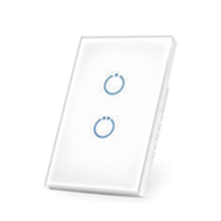 Interruptor On/off Panel Táctil Touch Inalámbrico Zwave Plus 2 Botones. No Requiere Cable Neutro Compatible Con Hubitat Hc8 Álul