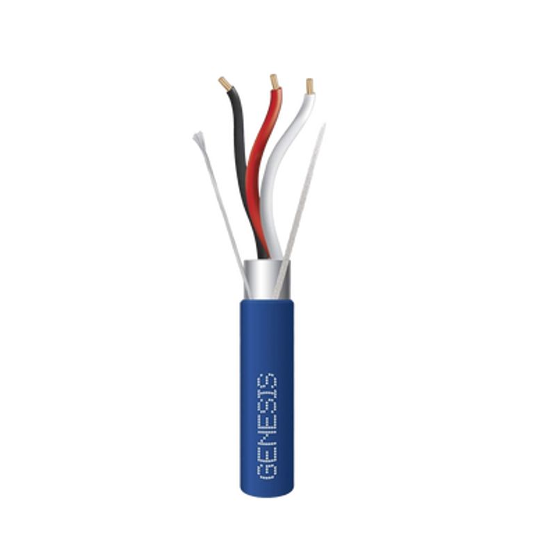 Bobina De 305 Metros De Cable 3 X 18 Awg / Blindado / Tipo Fplp Cmp Cl3p / Color Azul / Para Aplicaciones En Sistemas De Segurid