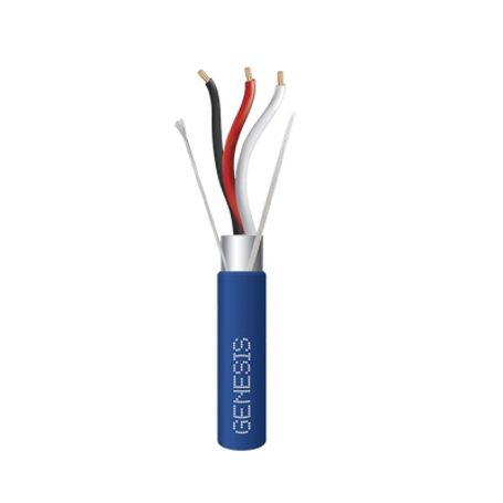 Bobina De 305 Metros De Cable 3 X 18 Awg / Blindado / Tipo Fplp Cmp Cl3p / Color Azul / Para Aplicaciones En Sistemas De Segurid