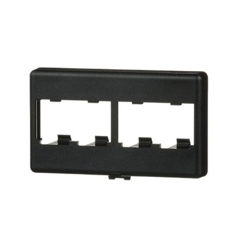 Placa De Mobiliario Modular Estándar Salidas Para 4 Puertos Minicom Color Negro