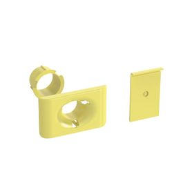 accesorio de salida a tubo de 15 in 38 mm para canaletas fiberrunner 4x4 6x4 o 12x4 color amarillo204400