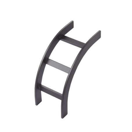 accesorio de escalerilla curva vertical bajada interior 12 in de ancho de acero color negro