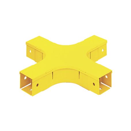 accesorio de 4 vias horizontal con ángulos a 90º para canaletas fiberrunner™ 2x2 color amarillo