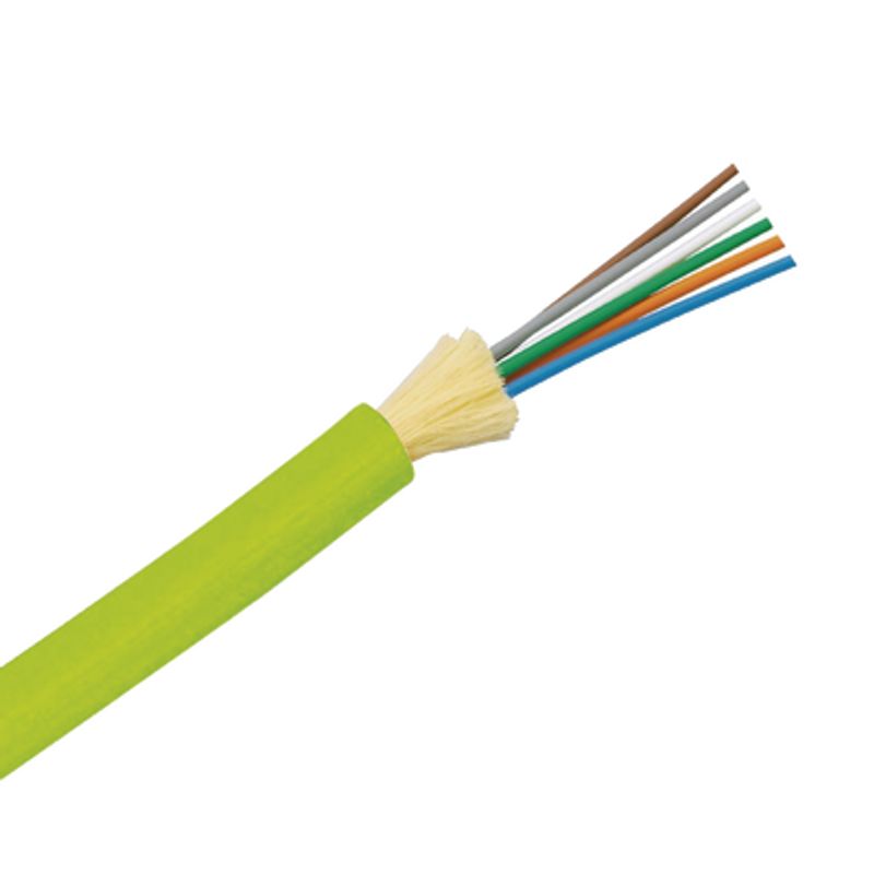 Cable De Fibra Óptica De 6 Hilos Multimodo Om5 50/125 Optimizada Interior Tight Buffer 900um No Conductiva (dieléctrica) Ofnp (p