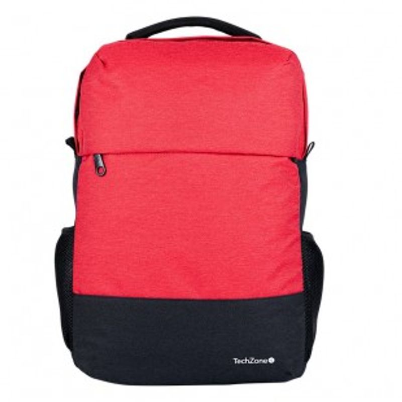 Backpack Strong Orange TechZone de 15.6 pulgadas múltiples compartimientos organizador frontal costuras y asas reforzadas garant