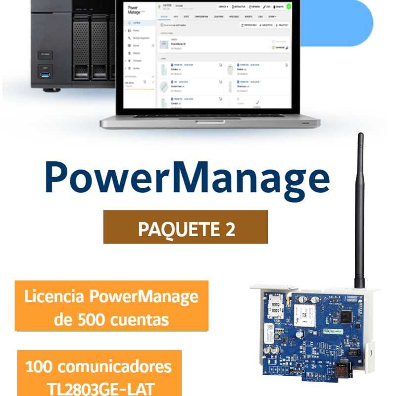 Dsc Powermanage Esm Paquete 2  Licencia Powermanage De 500 Cuentas  100 Comunicadores Tl2803gelat
