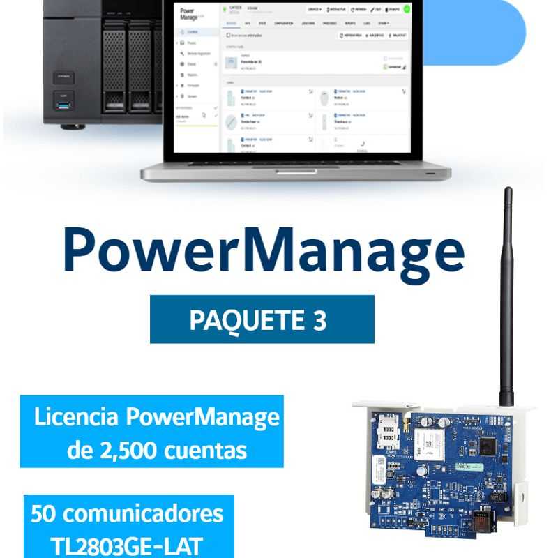 Dsc Powermanage Esm Paquete 3  Licencia Powermanage De 2500 Cuentas  50 Comunicadores Tl2803gelat
