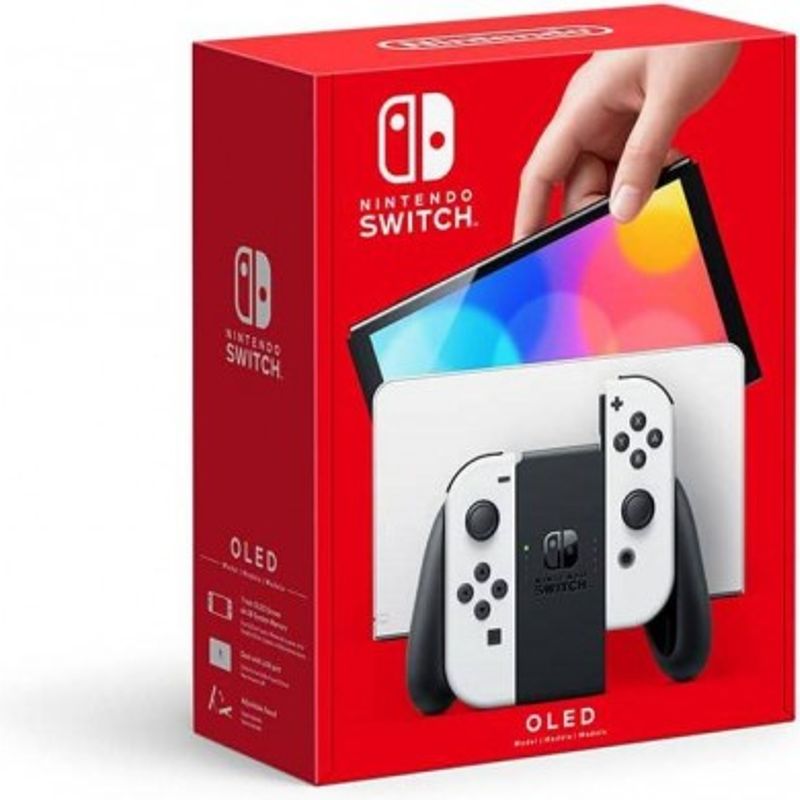Nintendo Switch OLED Color Joycons Blanco. Version Internacional IDCARDKR2K 