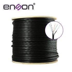 cable utp aereo cat6 enson 43164b305 forro negro 4 pares calibre 23 awg 100 cobre uso exterior figura8 1000 pies 305 metros