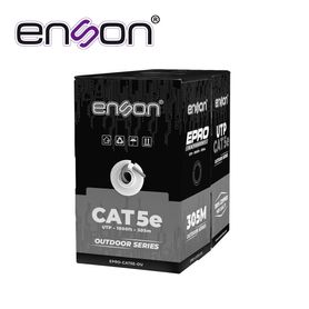 cable utp cat5e enson eprocat5eou forro pe 4 pares calibre 24 awg 100 cobre uso exterior bobina 1000 pies 305 metros
