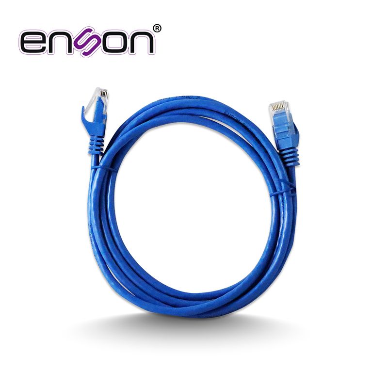 Patchcord Utp Cat6a Enson P6a021l Forro Pvc Azul 4 Pares Calibre Conductor 26 Awg Uso Interior Longitud 7pies 2.1 Metros