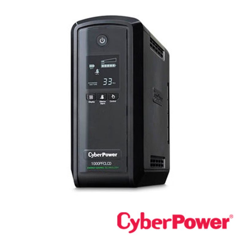 No Break Ups Tipo Torre Cp1000pfclcd Cyberpower 1000va/600w/panel Lcd/fuente Pfc Activo/ 5 Contactos Con Respaldosupresion De Pi