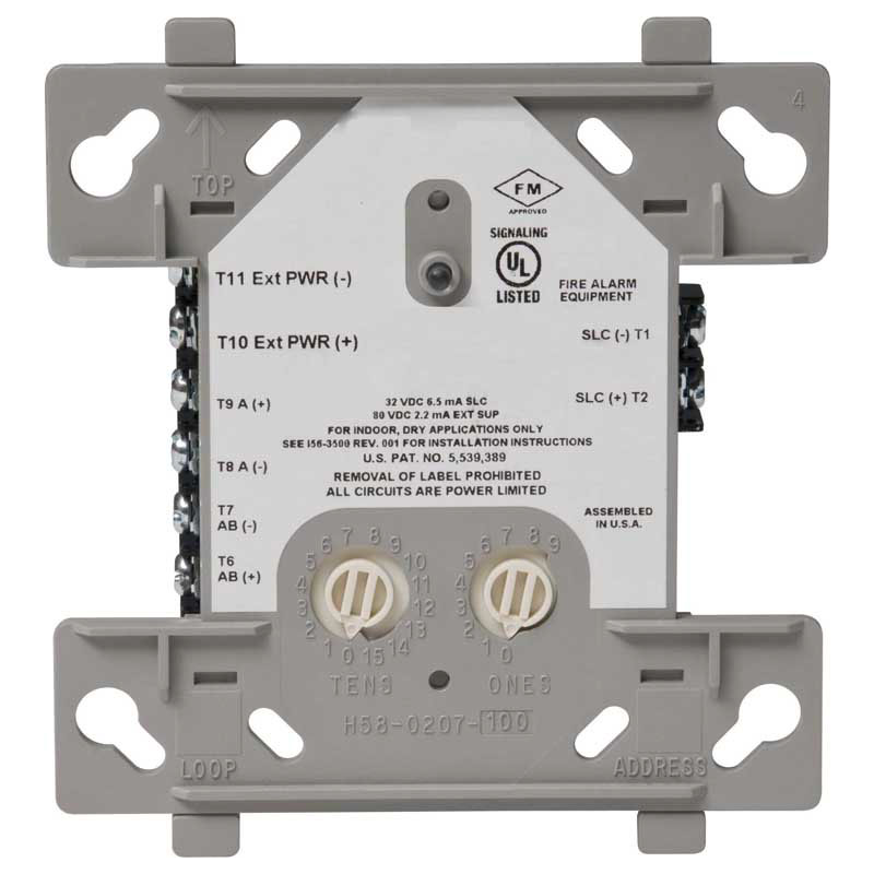 ADDRESSABLE RELAY MODULE WITH FLASHSCAN PROVIDES TWO FORM-C DRY CONTACTS THAT SWITCH TOGETHER