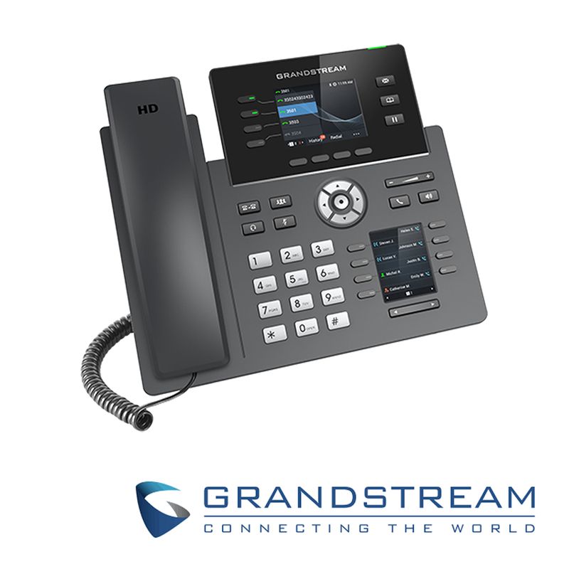 Telefono Ip Grandstream  Grp2614 2 Puertos Ethernet Giga Placa Frontal Intercambiable Teclas Blf Junto A Pantalla Lcd Poe Wifi D