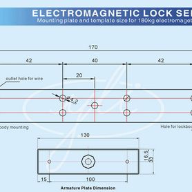 yli ym180  cerradura magnética para control de acceso  fuerza de sujeción 180 kg o 350 lb  para puerta de madera vidrio o metal