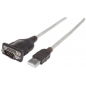 Convertidor de USB a Puerto Serial MANHATTAN 151849 - 1, 8 m, Plata, USB, DB9, Macho/Macho