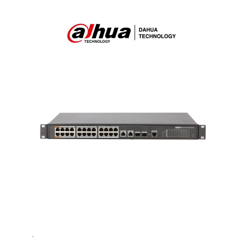 Dahua Dhpfs422624et360  Switch De 24 Puertos Poe/ Administrable Capa 2/ Indusrial/ 360w/ Soporta Poe Poe Y Hi Poe/ 2 Puertos 10/