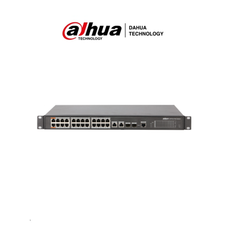 Dahua Dhpfs422624et360  Switch De 24 Puertos Poe/ Administrable Capa 2/ Indusrial/ 360w/ Soporta Poe Poe Y Hi Poe/ 2 Puertos 10/