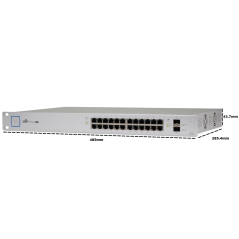 Ubiquiti Us24250w  Switch Unifi Gigabit Poe / 24 Puertos Gigabit Ethernet / 2 Puertos Sfp / Poe 250 Watts / Switching 52 Gbps /