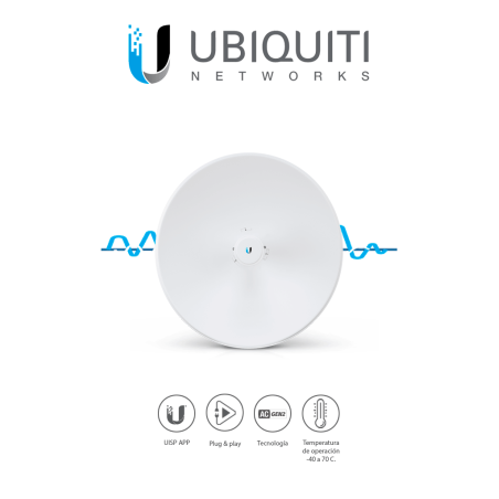 Ubiquiti Powerbeam Ac Pbe5acgen2  Radio Con Antena Integrada Airmax Ac Gen2 5.8ghz / Exterior / Mimo / Antena 25 Dbi / 25 Dbm / 