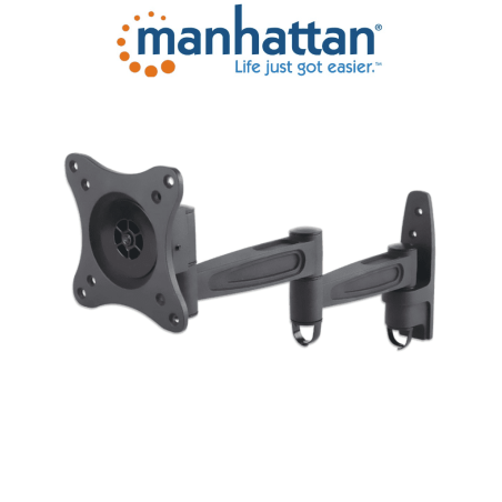 Manhattan 423670  Soporte De Pared Para Pantallas De 13 A 27/ 15 Kg De Carga/ Brazo Articulado/ Distancia A La Pared De Hasta 40