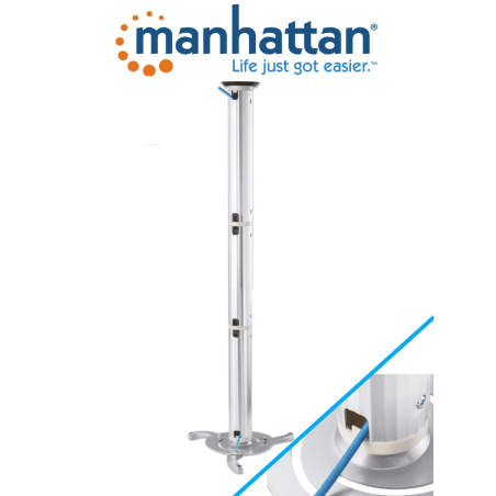 Manhattan 424820  Soporte De Techo Para Proyector/ 10 Kg De Carga/ Barra Extensible De 13 A 106 Cm/ Ajuste Vertical Giro Y Altur