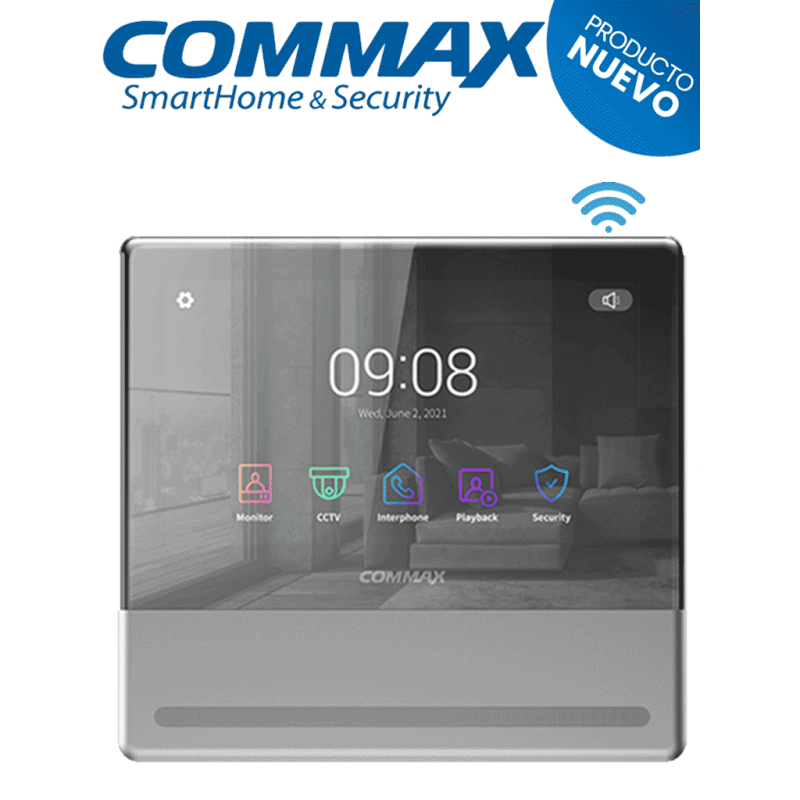 Commax Cmv70mx  Monitor Para Videoportero De 7 Pulgadas Con Diseno Slim Cuenta Con Conexión Wifi Para Notificación A Celular A T