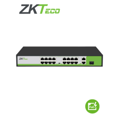 Zkteco Pe162200c  Switch 16 Puertos Rj45 10/100 Mbps Con Poe Af/ At  2 Puertos 10/100/1000mbps  1 Puerto Sfp / Soporta Hasta 250