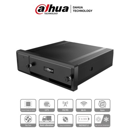 Dahua Mnvr4208gfwi  Nvr Movil De 8 Canales Con Inteligencia Artificial/ 8 Puertos Poe/ Incluye Gps/ Wifi/ 4g/ Soporta 2 Discos D