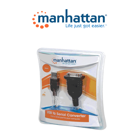 Manhattan 205146  Convertidor Usb A Serial Rs232/com/db9 / Chip Prolific Pl2303 / Calibre 24awg / 45 Cm / Empaque Tipo Blister 