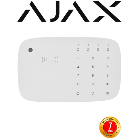 Ajax  Keypad Combi (9na)  Teclado Táctil Inalámbrico Con Sirena Incluida Y Lector Desfire.