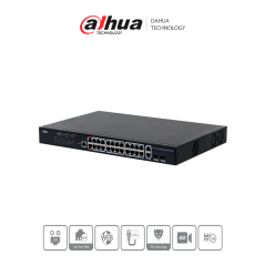 Dahua Pfs422624gt230  Switch Poe Gigabit Administrable De 24 Puertos Poe / Transmisión Poe De Larga Distancia De 250 M./puerto R