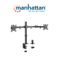 Manhattan 461528  Soporte Universal Para 2 Monitores Con Brazos De Doble Articulación / Color Negro / 13 A 32 / Hasta 8kg  / Inc