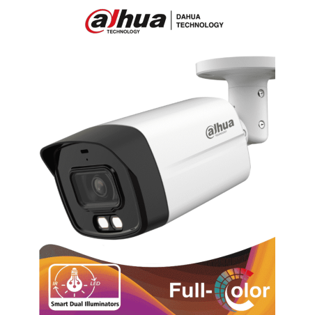 Dahua Hachfw1200tlmnila  Cámara Bullet De 2 Megapixeles/ Iluminación Dual Inteligente  Full Color/ Lente De 2.8 Mm/ 102 Grados D