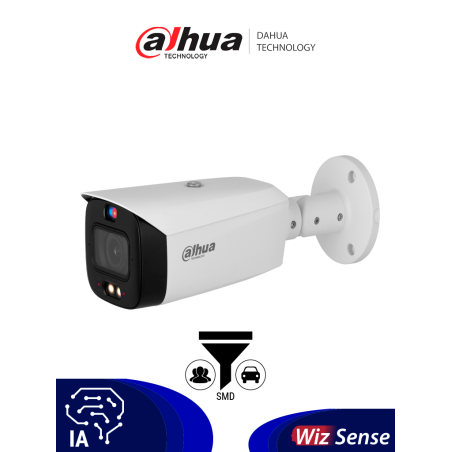 Dahua Dhipchfw3449t1zaspv  Cámara Ip Bullet De 4 Mp /wizsense/ Lente Varifocal/ Tioc 2.01/ Disuasión Activa De Luz Dual Intelige