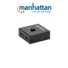 Manhattan 207850   Switch Bidireccional Hdmi 4k De 2 Puertos / Color Negro / Selección Manual / Pasivo / No Requiere Alimentació
