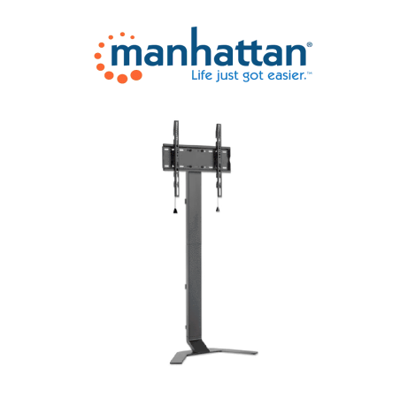 Manhattan  462044  Soporte De Piso Para Tv Soporta Una Pantalla De 32 A 70 De Hasta 40 Kg Inclinación De 10 A 3° Altura Ajustabl