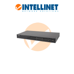 Intellinet 560559  Switch Administrable Por Web Gigabit Ethernet De 24 Puertos Poe Y 2 Puertos Sfp / 24 Puertos Poe / Power Over