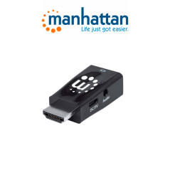 Manhattan 151542  Micro Convertidor Hdmi A Vga Con Salida De Audio Hdmi Macho A Vga Hembra Con Salida De Audio Alimentación Opci