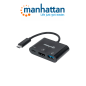 Manhattan 152037  Estación Docking  Hdmi Convertidor Usb Tipoc Superspeed Usb 3.1 Tipoc Macho A Hdmi Usb Tipoa Y Usb Tipoc Hembr