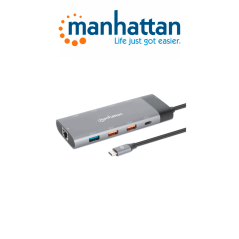 Manhattan 130714  Docking Station Usbc Para Monitor Dual 8k Y Carga Pd / Usb 3.2 Gen 2 Tipoc Macho A Dos Puertos Hdmi Cinco Puer