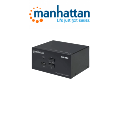 Manhattan 153522  Switch Kvm Hdmi De 2 Puertos Para Dos Monitores / Conexiones Hdmi De Doble Pantalla 4k30hz Conexiones Usb Cone