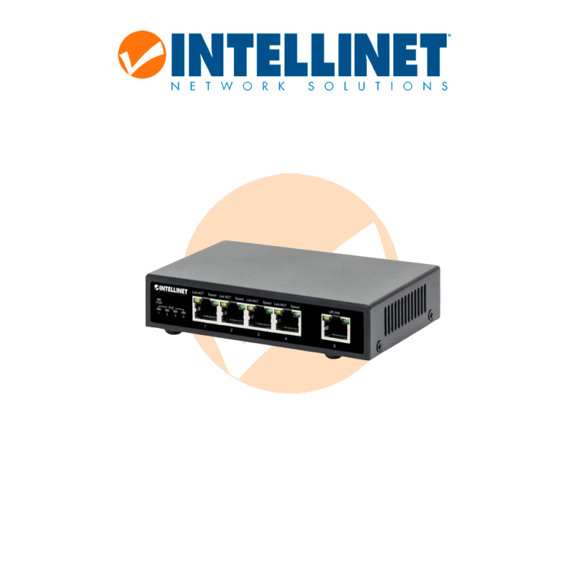 Intellinet 561839  Switch Poe Con 5 Puertos Gigabit Cuatro Puertos Poe (pse) Compatibles Con Ieee 802.3at/af (poe/poe) Presupues