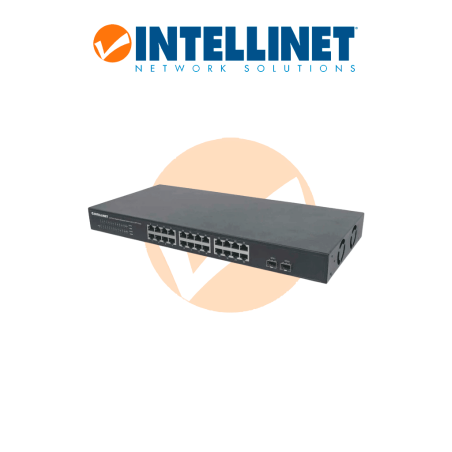 Intellinet 561044  Switch De 24 Puertos Gigabit Ethernet Con 2 Puertos Sfp / 10/100/1000 Mbps Rj45  2 Puertos Sfp Ieee 802.3az (