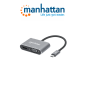 Manhattan 130691  Docking Station De Usbc A Hdmi Y Vga 4 En 1 Con Suministro De Energia Usb 3.2 Tipo C Macho A Hdmi (4k A 30 Hz)