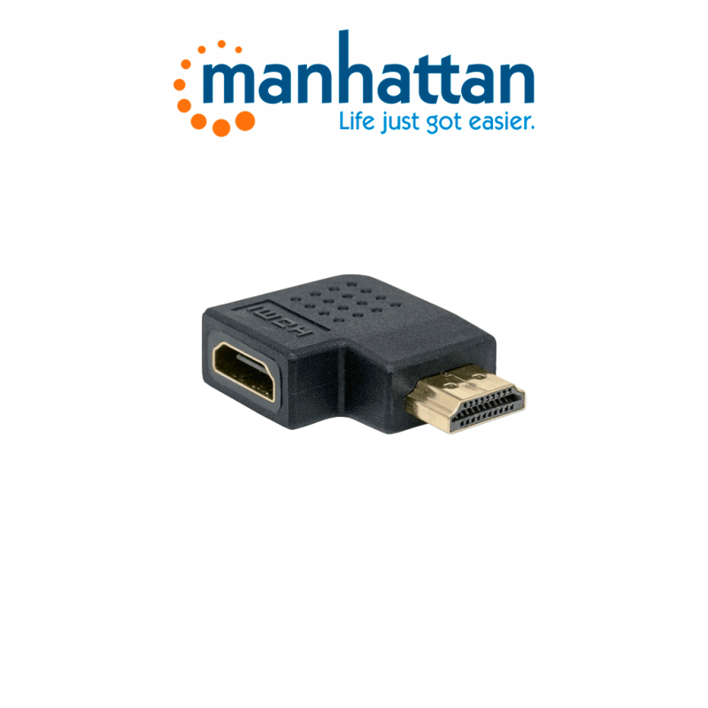 Manhattan 353489  Adaptador Hdmi Hdmi A Hembra A A Macho Ángulo Izquierdo De 90°