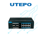 Utepo Utp7308gepoe  Switch Industrial  Gigabit  Poe Administrable / L2 / 8 Puertos  Poe  Gigabit / 4 Puertos Sfp  Gigabit /  802